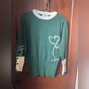 OXKNIT women's medium long sleeve green 100% cotton sweater NWT